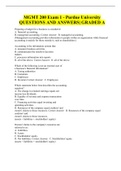 MGMT 200 Exam 1 - Purdue University QUESTIONS AND ANSWERS| GRADED A