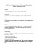 ATI Critical Thinking Exam for ATI Proctored Exam&colon; Latest Solution Guaranteed A&plus; 2024