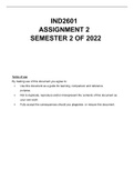 IND2601 ASSIGNMENT 2 SEMESTER 2 2022 (ALL ANSWERS/ SOLUTIONS)