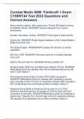 Combat Medic 68W&colon; Fieldcraft 1 Exam  C168W144 Test 2024 Questions and  Correct Answers 