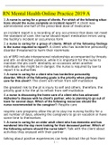 RN Mental Health Online Practice 2019 A