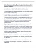 U&period;S&period; Government Final Exam Review Questions with Correct Answers&period;