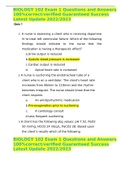 BIOLOGY 102 Exam 1 Questions and Answers 100&percnt;correct&sol;verified Guaranteed Success Latest Update 2022&sol;2023