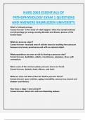 NURS 2063 ESSENTIALS OF  PATHOPHYSIOLOGY EXAM 1 QUESTIONS  AND ANSWERS RASMUSSEN UNIVERSITY&period;