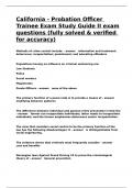 California - Probation Officer Trainee Exam Study Guide II exam questions &lpar;fully solved & verified 