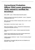 Correctional Probation Officer FDLE exam questions &lpar;fully solved & verified for accuracy&rpar;&period;