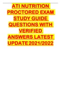 ATI NUTRITION PROCTORED EXAM STUDY GUIDE QUESTIONS WITH VERIFIED ANSWERS LATEST UPDATE 2021/2022