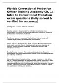 orida Correctional Probation Officer Training Academy Ch&period; 1 Intro to Correctional Probation exam
