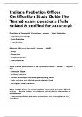Indiana Probation Officer Certification Study Guide &lpar;No Terms&rpar; exam questions &lpar;fully solved & verified