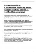 Probation Officer Certification Academy exam questions &lpar;fully solved & verified for accuracy&rpar;&period;