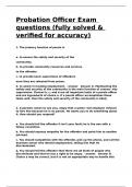 Probation Officer Exam questions &lpar;fully solved & verified for accuracy&rpar;&period;