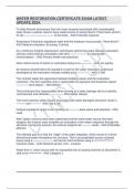 WATER RESTORATION CERTIFICATE EXAM LATEST UPDATE 2024&period;