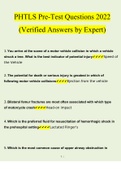 PHTLS Pre Test Questions and Answers (2022/2023) (100% Verified Answers by Expert)