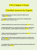 CNA Chapter 4 Exam Questions and Answers 2022 | 100% Verified Exam