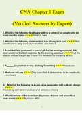 CNA Chapter 1 Exam Questions and Answers 2022 | 100% Verified Exam