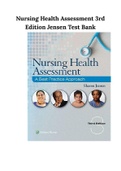 Nursing Health Assessment 3rd Edition Jensen Test Bank