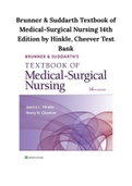 Brunner & Suddarth Textbook of Medical-Surgical Nursing 14th Edition by Hinkle&comma; Cheever Test Bank