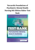 Varcarolis Foundations of Psychiatric-Mental Health Nursing 8th Edition Halter Test Bank