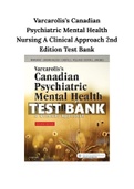 Varcarolis’s Canadian Psychiatric Mental Health Nursing A Clinical Approach 2nd Edition Test Bank