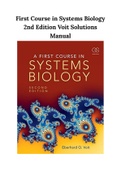 First Course in Systems Biology 2nd Edition Voit Solutions Manual