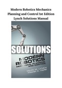 Modern Robotics Mechanics Planning and Control 1st Edition Lynch Solutions Manual