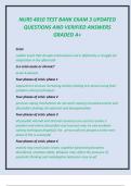 Exam &lpar;elaborations&rpar; NURS 4010 TEST BANK EXAM 3  2024-2025 