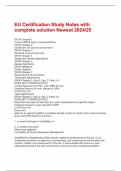 EU Certification Study Notes with complete solution Newest 2024&sol;25