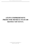 ATI PN COMPREHENSIVE PREDICTOR 2020 REAL EXAM 180 Questions And Answers