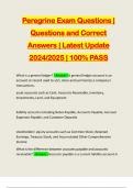 Peregrine Exam Questions &vert; Questions and Correct Answers &vert; Latest Update 2024&sol;2025 &vert; 100&percnt; PASS