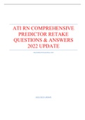 ATI RN COMPREHENSIVE PREDICTOR RETAKE QUESTIONS & ANSWERS 2022 UPDATE