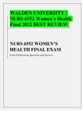 NURS 6552 Women’s Health Final 2022 BEST REVIEW 