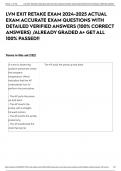 LVN EXIT RETAKE EXAM 2024-2025 ACTUAL EXAM ACCURATE EXAM QUESTIONS WITH DETAILED VERIFIED ANSWERS &lpar;100&percnt; CORRECT ANSWERS&rpar; &sol;ALREADY GRADED A&plus; GET ALL 100&percnt; PASSED&excl;&excl;