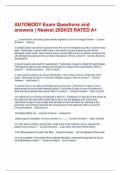 AUTOBODY Exam Questions and answers &vert; Newest 2024&sol;25 RATED A&plus;
