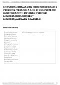 ATI FUNDAMENTALS 2019 PROCTORED EXAM 2 VERSIONS &lpar;VERSION A AND B&rpar; COMPLETE 170 QUESTIONS WITH DETAILED VERIFIED ANSWERS &lpar;100&percnt; CORRECT ANSWERS&rpar;&sol;ALREADY GRADED A&plus;