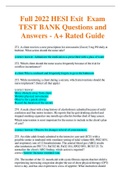 Full 2022 HESI Exit  Exam TEST BANK Questions and Answers - A+ Rated Guide