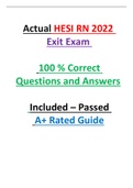 Latest HESI RN 2022 Exit Exam | Correct Questions and Answers Included | Passed | A+ Rated Guide