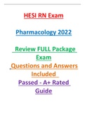 HESI RN Exam  Pharmacology | Latest 2022  | Review FULL Package Exam | Questions and Answers Included | Passed | A+ Rated Guide