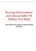 Nursing Interventions and Clinical Skills 7th Edition Potter Test Bank by Authors; Anne Griffin Perry, Patricia A. Potter & Wendy Ostendorf - ALL CHAPTERS 