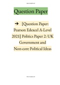 [Pearson Edexcel A-Level Politics] Paper 1 & Paper 2 with MARK SCHEME 2021