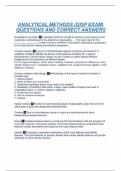 ANALYTICAL METHODS &lpar;GISP EXAM&rpar; QUESTIONS AND CORRECT ANSWERS