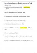 Lymphatic System Test Questions And Answers 