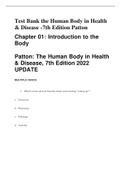 Test Bank the Human Body in Health & Disease - 7th Edition Patton LATEST UPDATE 2022