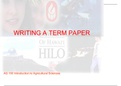 AG 100 - Term Paper Guidelines