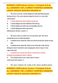 NURSING 3165Predictor Version 1 Complete Q & As ALL ANSWERS 100&percnt; CORRECT&sol;VERIFIED ANSWERS LATEST UPDATE 2022&sol;2023 GRADED A&plus;