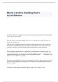 North Carolina Nursing Home Administrator Exam Questions and Answers