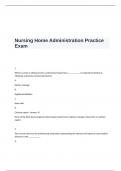 Nursing Home Administration Practice Exam Questions and Answers