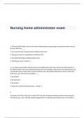 Nursing home administrator Exam Questions and Correct Answers