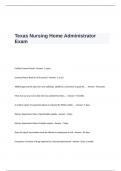 Texas Nursing Home Administrator Exam Questions and Correct Answers
