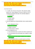 NR 602 NR  602 Final Study Questions & Answers All Answers 100&percnt; Correctly&sol;Verified DOWNLOAD A&plus;