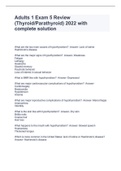 Adults 1 Exam 5 Review &lpar;Thyroid&sol;Parathyroid&rpar; 2022 with complete solution